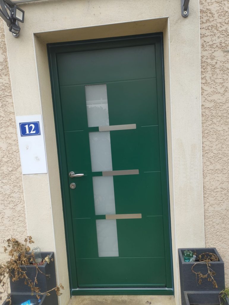 Porte aluminium contemporaine "PASTEL 4" - Extérieur