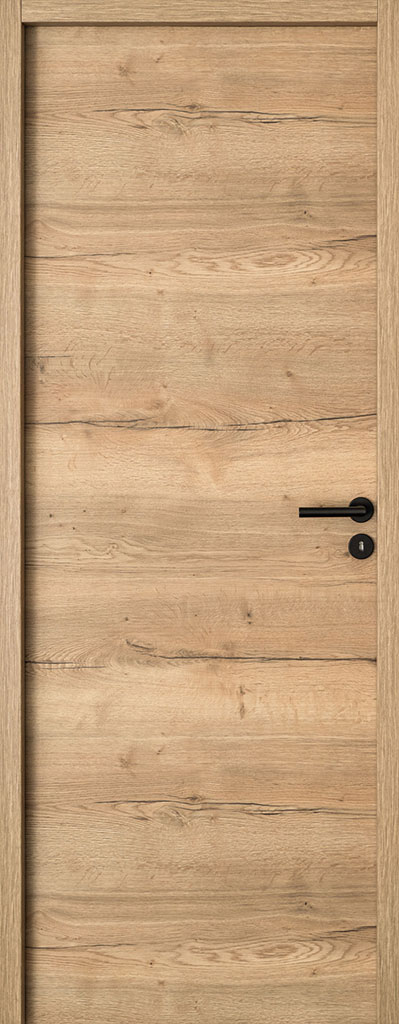 Rénovation porte intérieur My Reno veine chêne poignée Inox extérieur